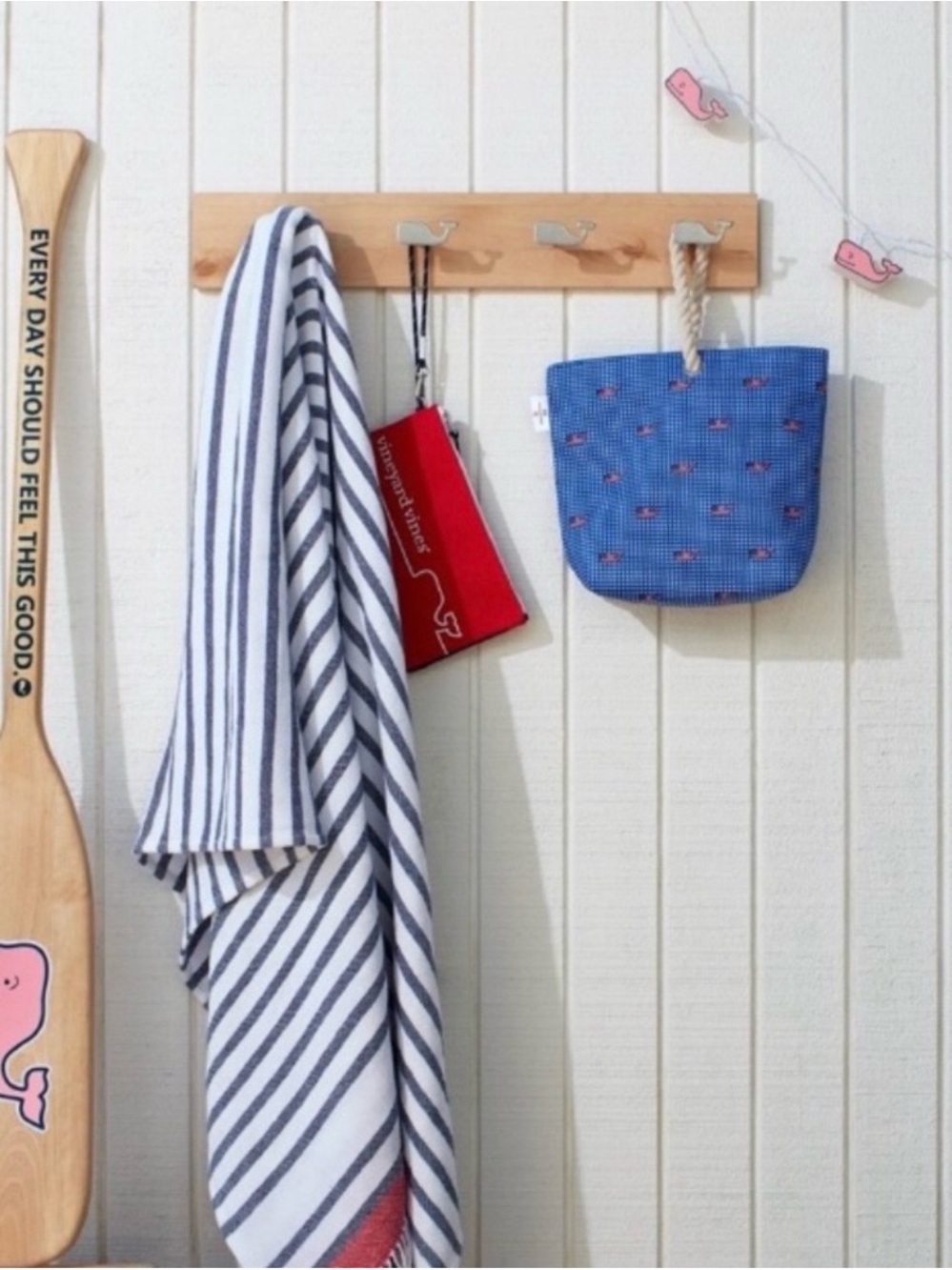 Vineyard Vines x Target Blue Checked Wine Tote Bag | Blue Gingham - Picture 4 of 6